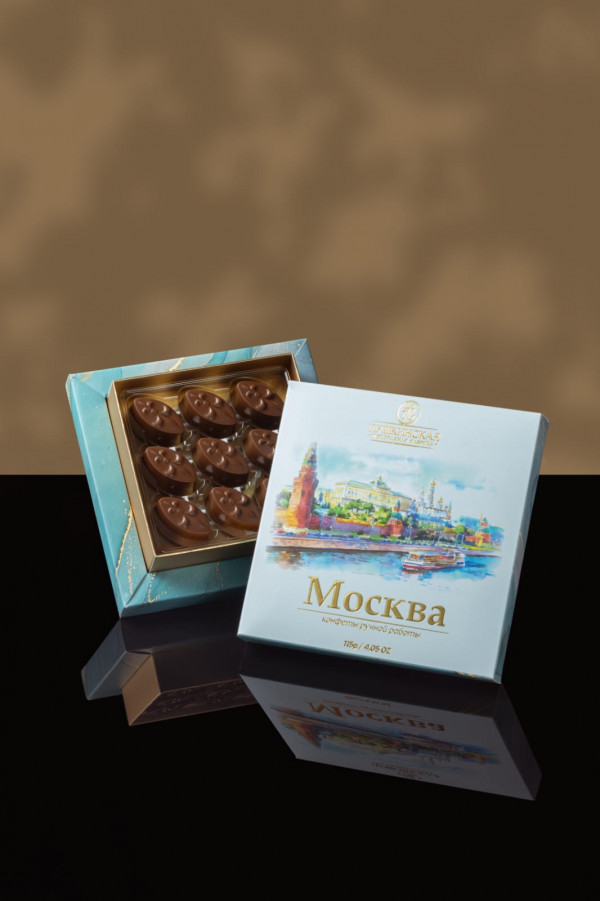 №1 Пушкинская фабрика Конфеты Миндаль (Москва), 115г(голубая коробка) в Каменске-Уральском