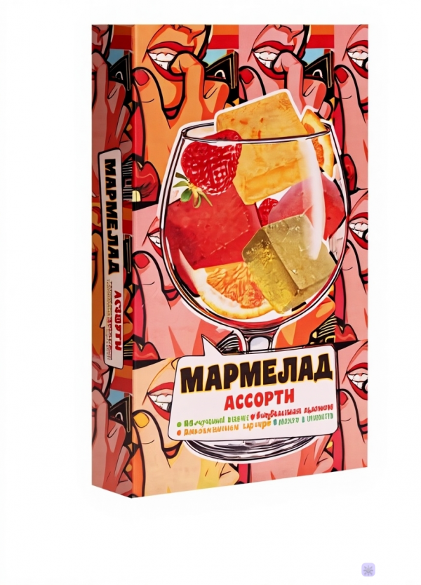№2 Мармелад АлкоАссорти(яблочный виски, клубничный просекко, апельсиновый вермут, лайм текила) 110г в Каменске-Уральском